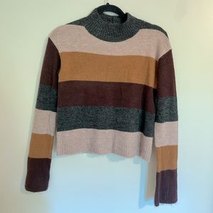 EXPRESS, Striped Long Sleeve Turtleneck Sweater